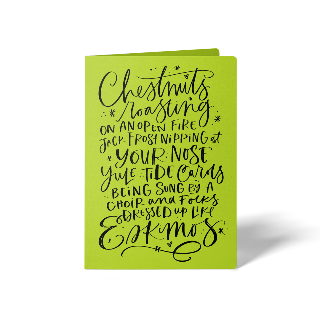 Set of Christmas Carol | Christmas Greeting Cards | Envelopes Included | 42-GC001 Greeting Card Market Dwellings GREEN APPLE