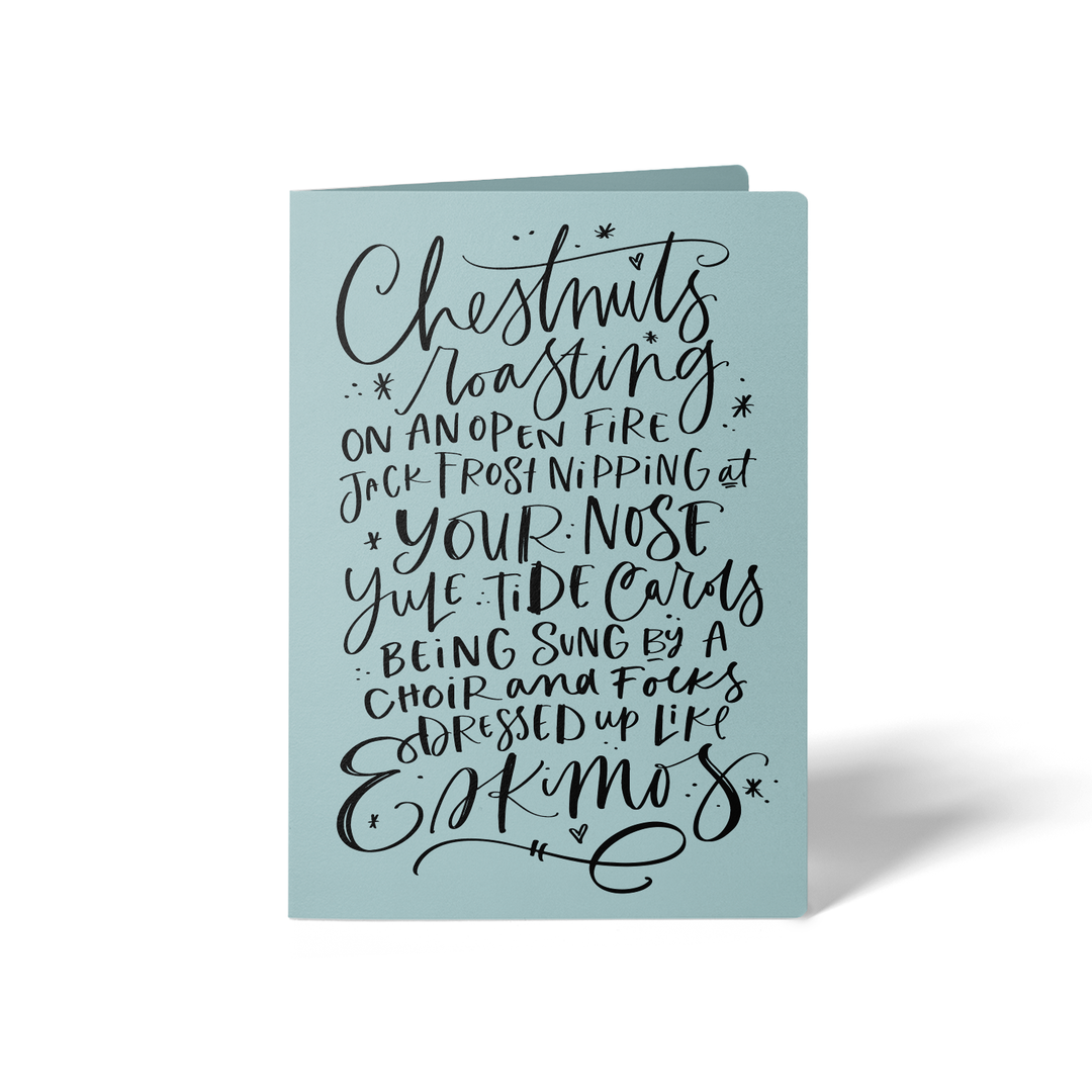 Set of Christmas Carol | Christmas Greeting Cards | Envelopes Included | 42-GC001 Greeting Card Market Dwellings LIGHT BLUE