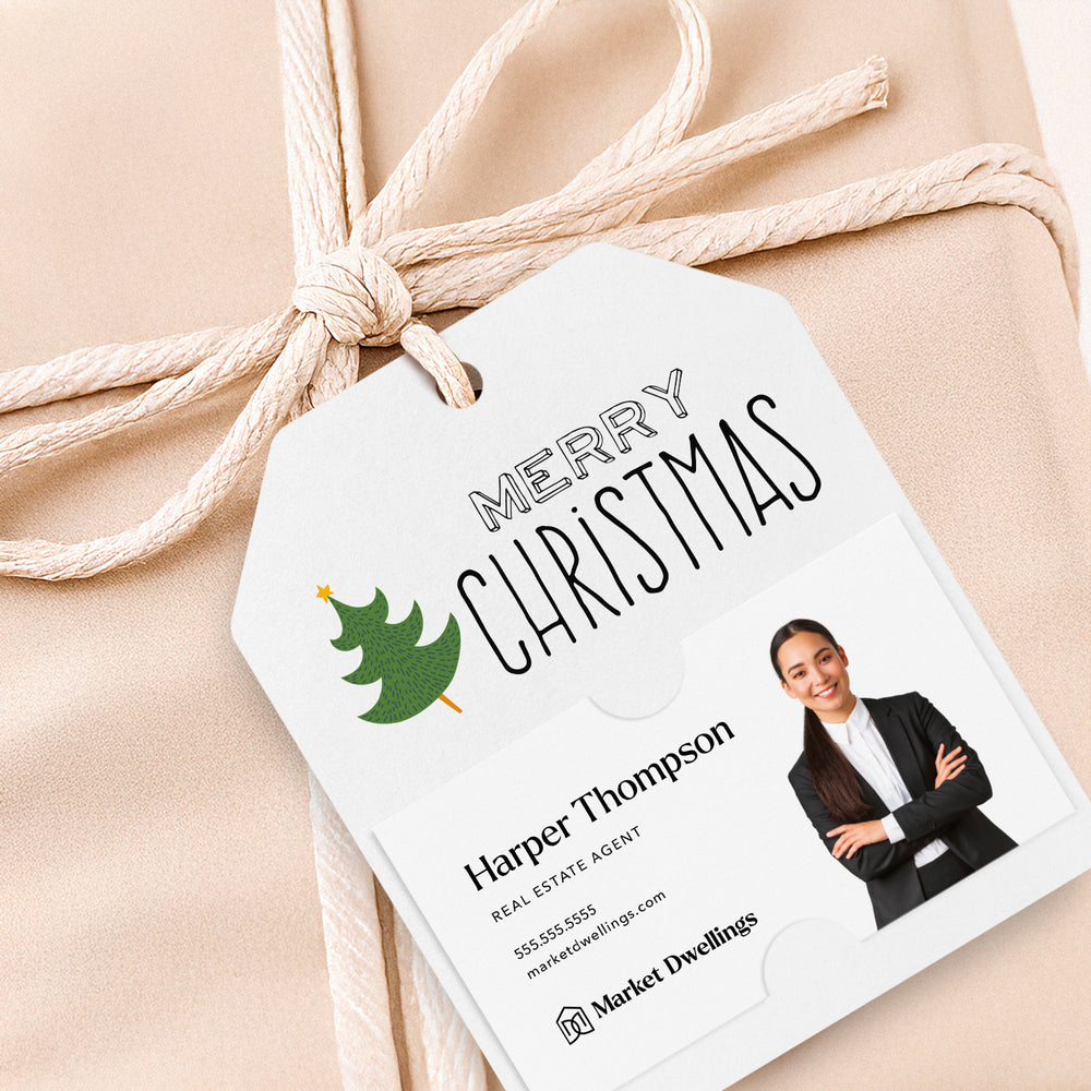 Merry Christmas with Christmas Tree | Gift Tags Gift Tag Market Dwellings