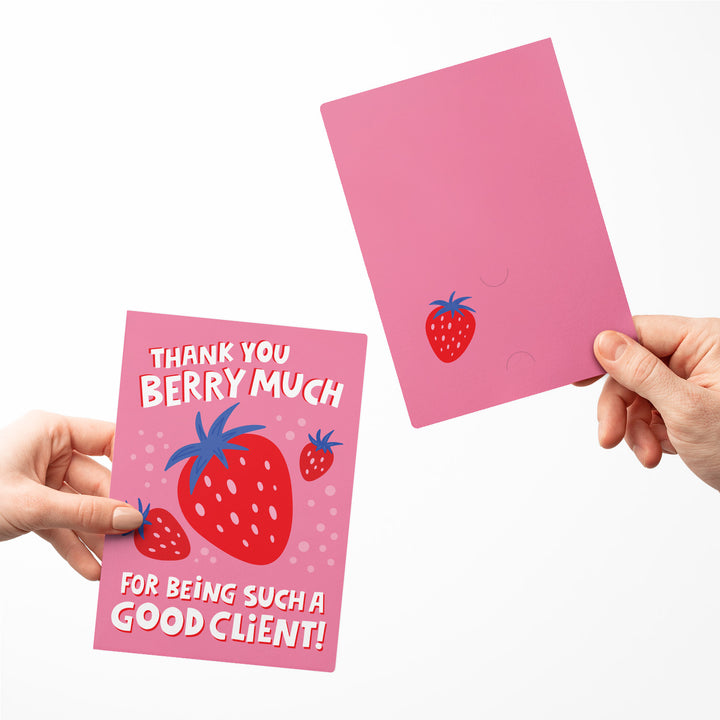 Set of Thank You Berry Much For Being Such A Good Client! | Valentine's Day Greeting Cards | Envelopes Included | 46-GC001-AB Greeting Card Market Dwellings