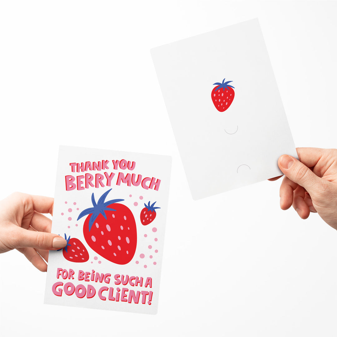 Set of Thank You Berry Much For Being Such A Good Client! | Valentine's Day Greeting Cards | Envelopes Included | 46-GC001-AB Greeting Card Market Dwellings