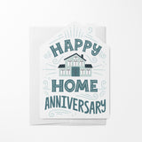 "Happy Home Anniversary" Colorful | Real Estate & Mortgage Greeting Cards with Envelopes Greeting Card Market Dwellings