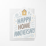 Happy Home Anniversary Colorful | Real Estate & Mortgage Greeting Cards with Envelopes Greeting Card Market Dwellings