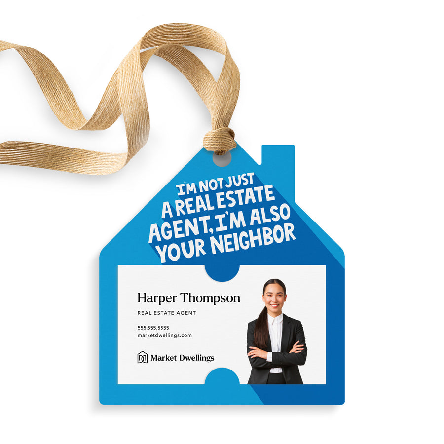 I’m Not Just a Real Estate Agent, I’m Also Your Neighbor | Gift Tags Gift Tag Market Dwellings BRIGHT-BLUE