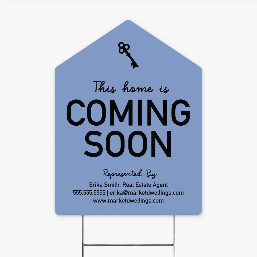 Customizable | Coming Soon Real Estate Yard Sign | Photo Prop | DSY-03-AB Yard Sign Market Dwellings MOONSTONE BLUE  