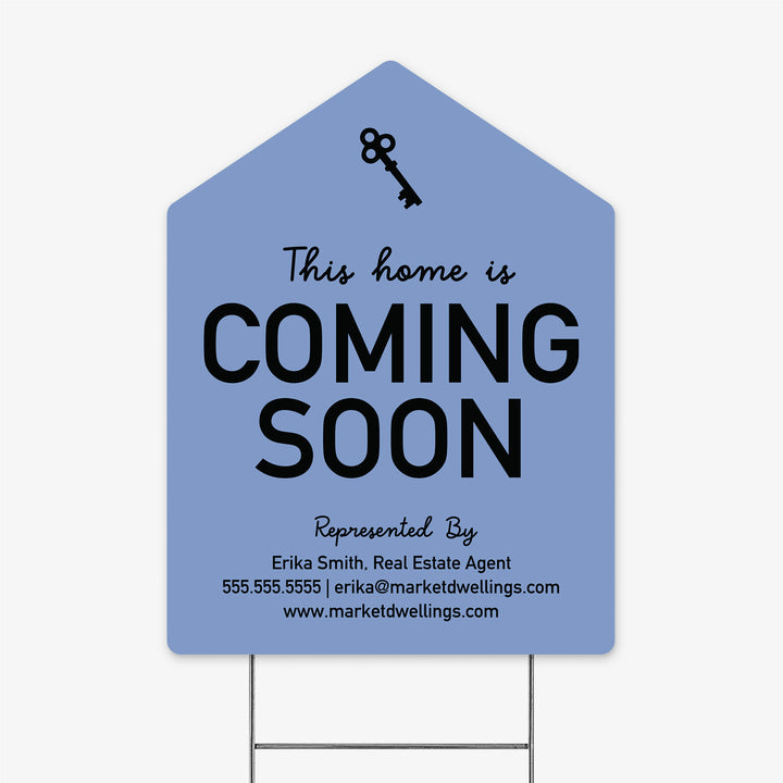 Customizable | Coming Soon Real Estate Yard Sign Yard Sign Market Dwellings MOONSTONE BLUE