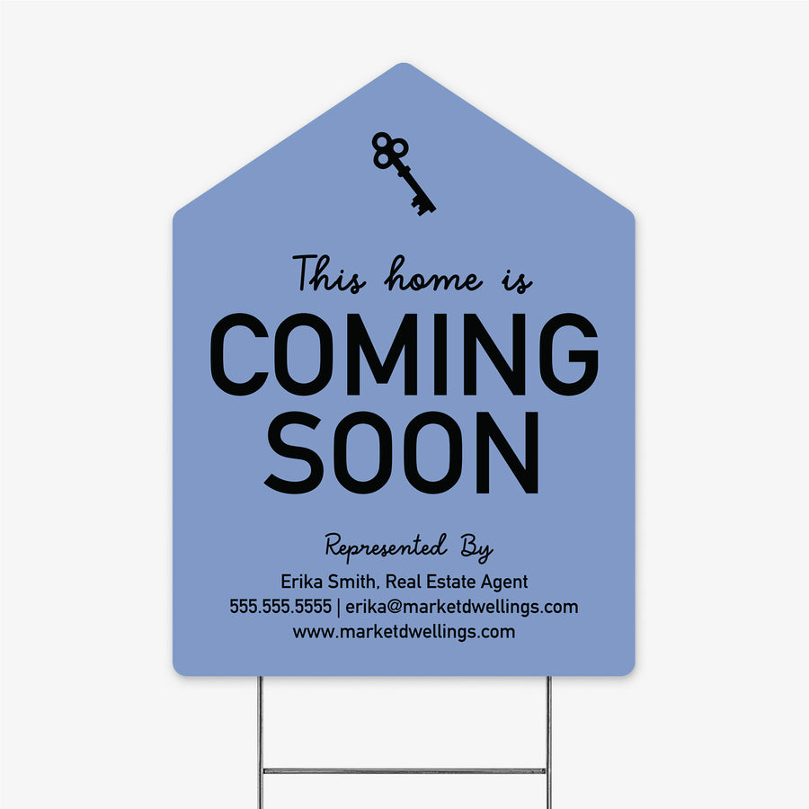 Customizable | Coming Soon Real Estate Yard Sign Yard Sign Market Dwellings MOONSTONE BLUE