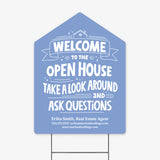 Welcome to the Open House Real Estate Yard Sign Yard Sign Market Dwellings MOONSTONE BLUE 1