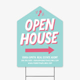 Open House Real Estate Yard Sign Yard Sign Market Dwellings SEAFOAM 1