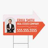 Directional Arrow Yard Sign Directional Sign Market Dwellings TOMATO RED 1