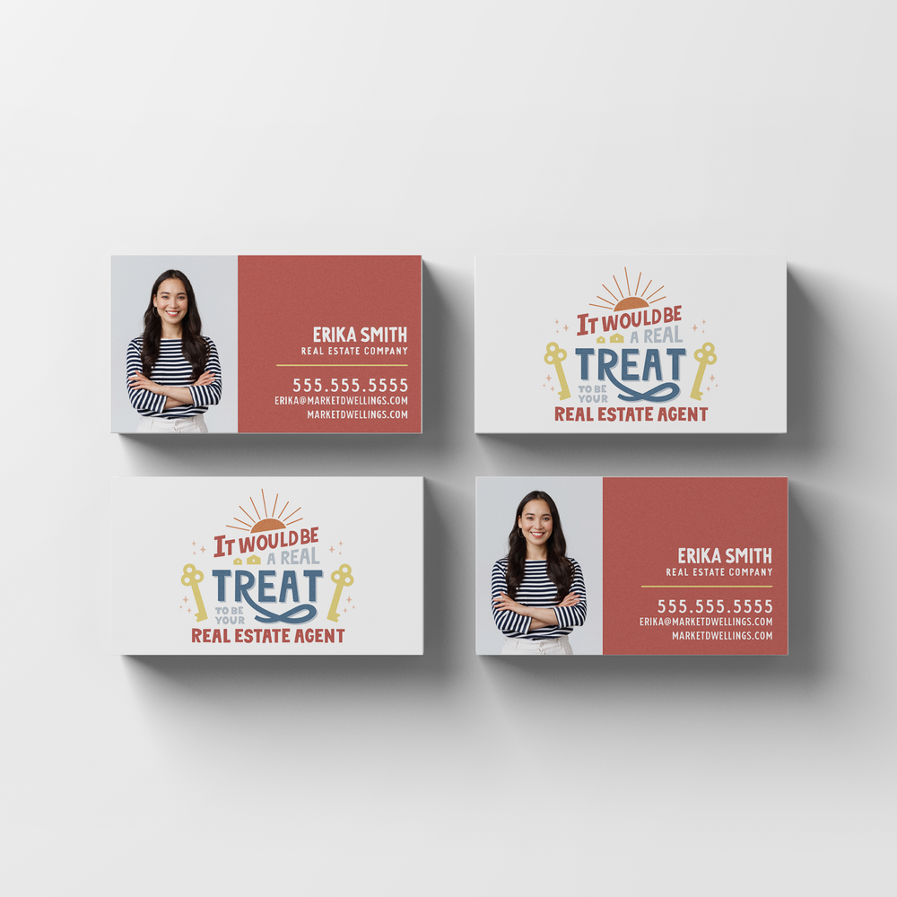 It Would Be a Real Treat to Be Your Real Estate Agent | Business Cards | BC-02 Business Cards Market Dwellings   