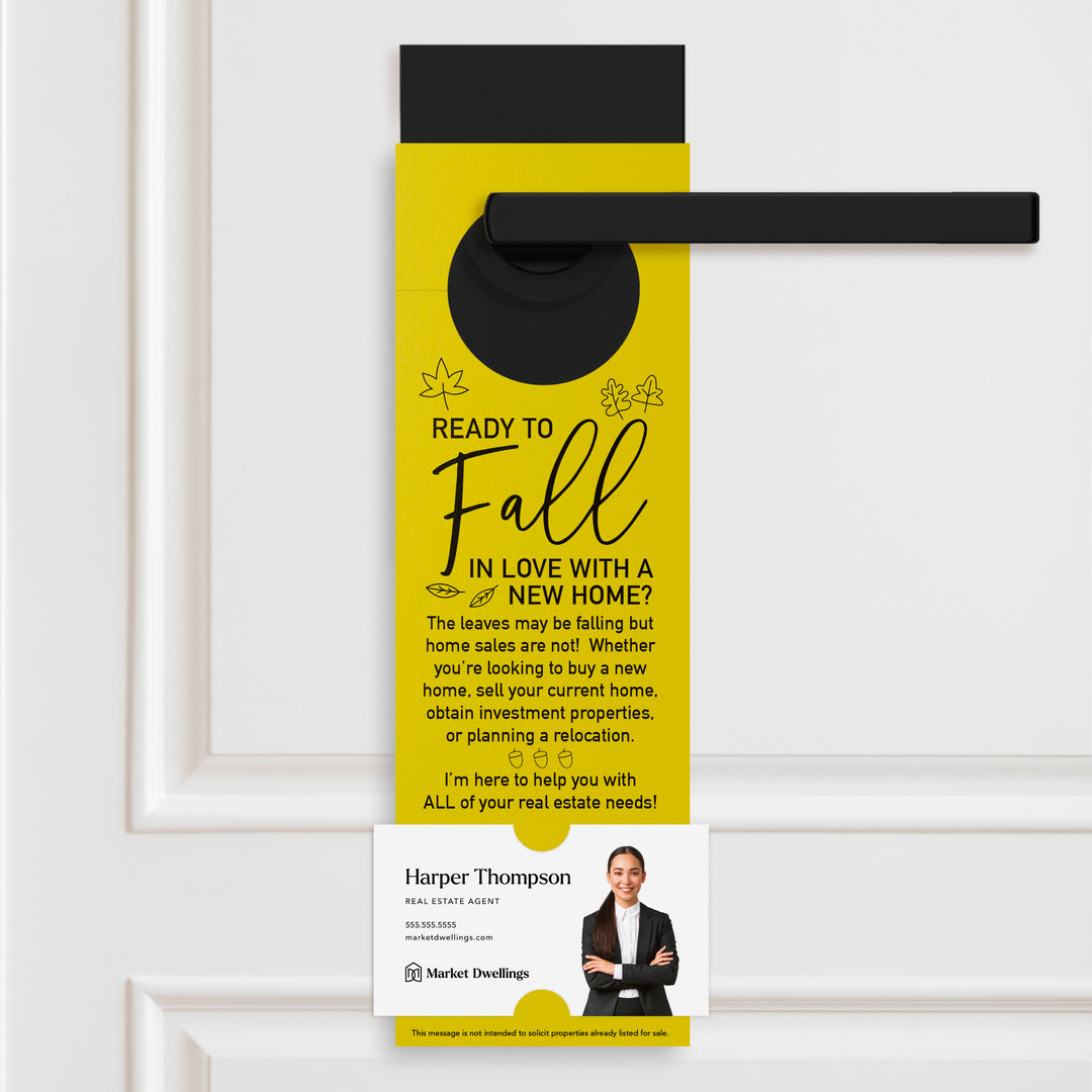 Ready to FALL in Love with a New Home | Door Hangers | 5-DH001 Door Hanger Market Dwellings LEMON