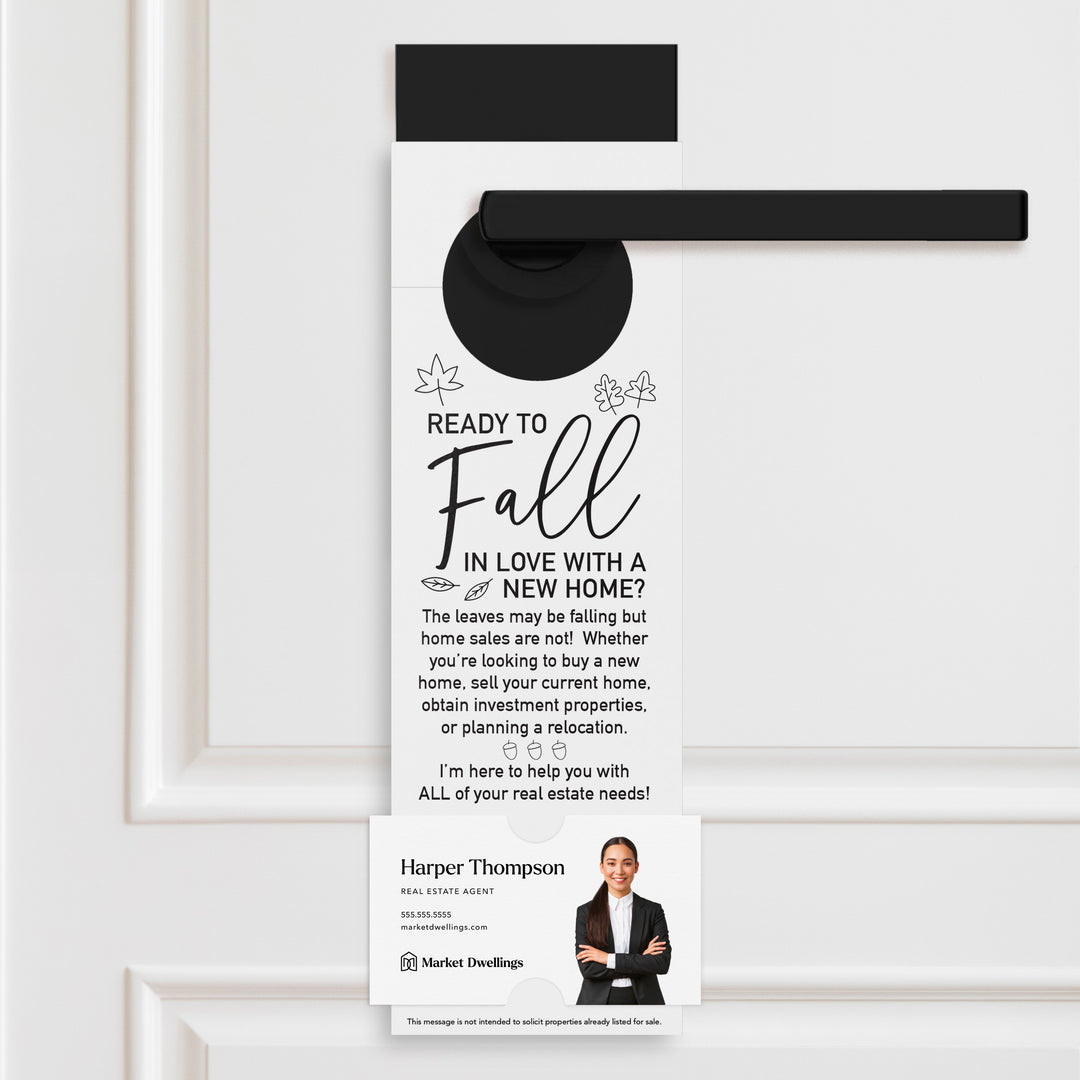 Ready to FALL in Love with a New Home | Door Hangers | 5-DH001 Door Hanger Market Dwellings WHITE