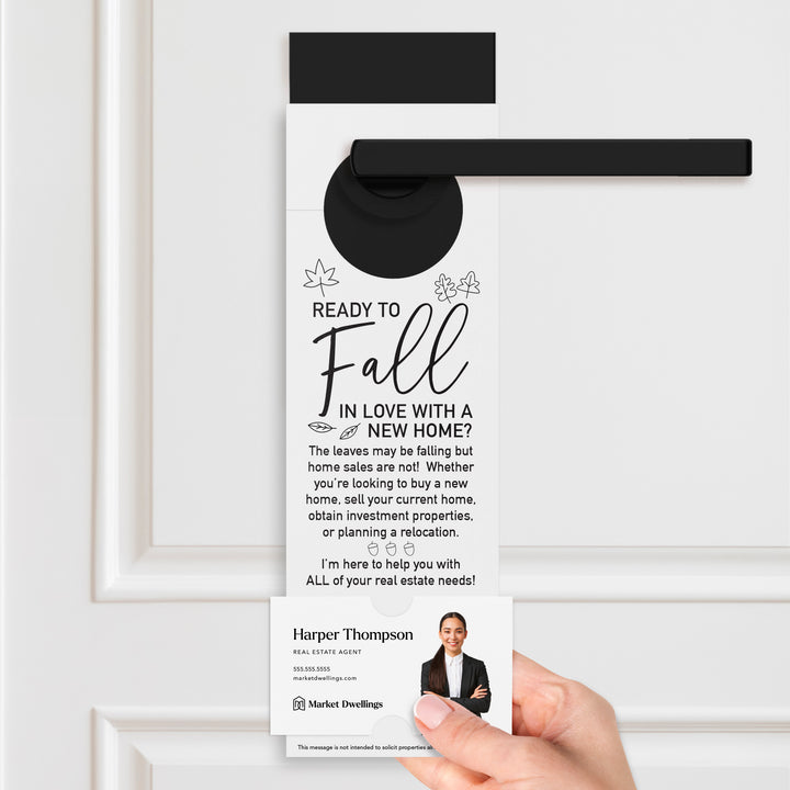 Ready to FALL in Love with a New Home | Door Hangers | 5-DH001 Door Hanger Market Dwellings