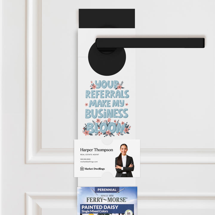 Your Referrals Make My Business Bloom | Seed Packet Door Hangers | 5-DH003 Door Hanger Market Dwellings