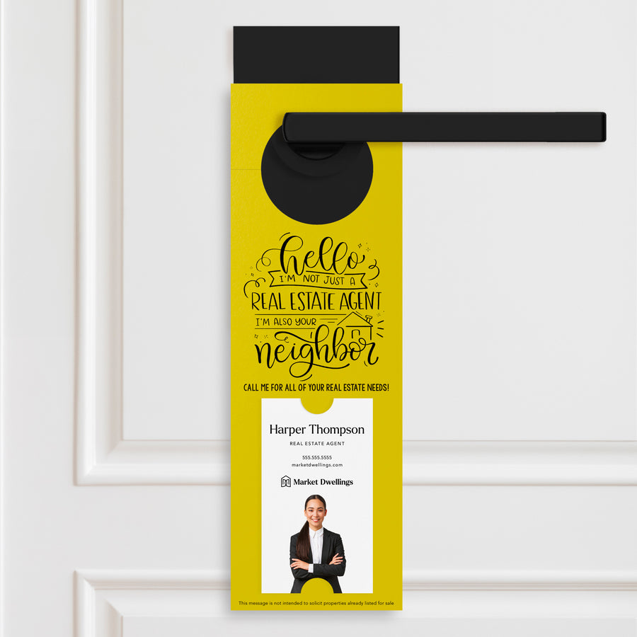 Vertical | I'm not just a Real Estate Agent | Door Hangers | 5-DH005 Door Hanger Market Dwellings LEMON