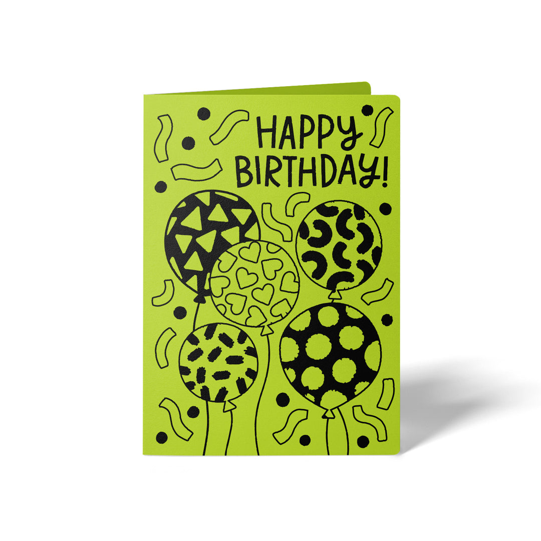 Set of Happy Birthday! Greeting Cards | Envelopes Included Greeting Card Market Dwellings GREEN APPLE