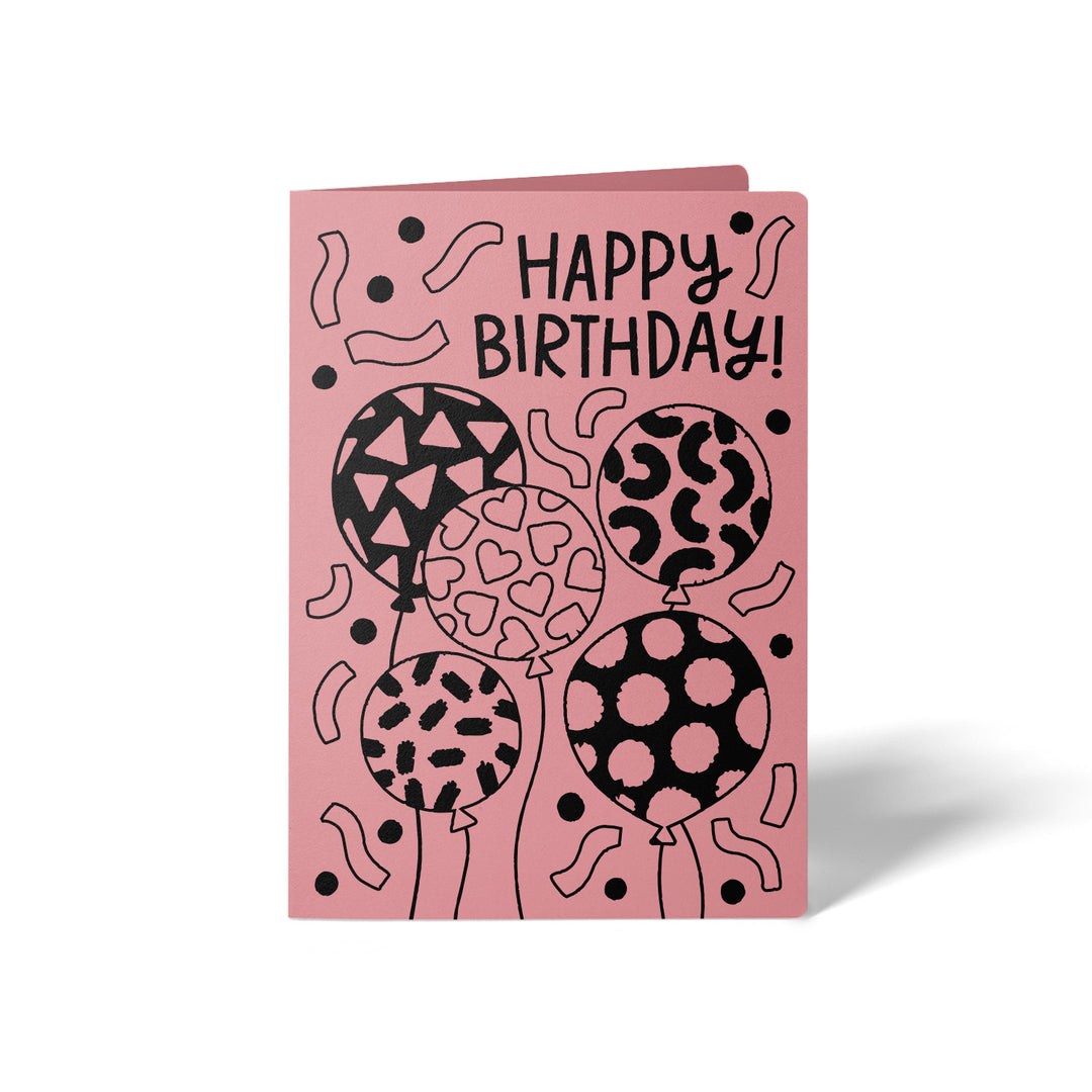 Set of Happy Birthday! Greeting Cards | Envelopes Included Greeting Card Market Dwellings LIGHT PINK