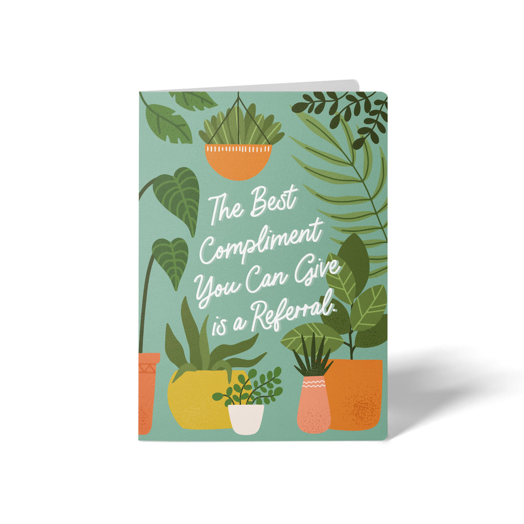 Set of The Best Compliment You Can Give is a Referral. | Greeting Cards | Envelopes Included | 58-GC001-AB Greeting Card Market Dwellings JADE