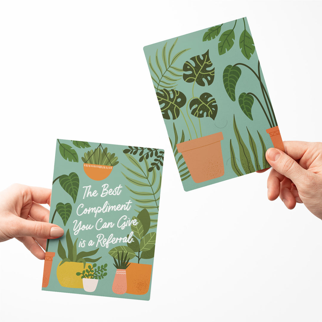 Set of The Best Compliment You Can Give is a Referral. | Greeting Cards | Envelopes Included | 58-GC001-AB Greeting Card Market Dwellings