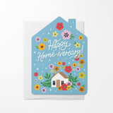 Happy Home Anniversary Floral | Real Estate & Mortgage Greeting Cards with Envelopes Greeting Card Market Dwellings