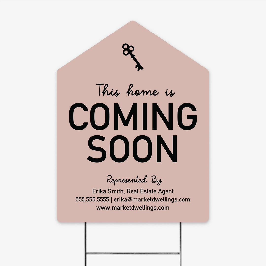 Customizable | Coming Soon Real Estate Yard Sign Yard Sign Market Dwellings OLD ROSE