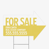 For Sale Directional Arrow Yard Sign Directional Sign Market Dwellings BRIGHT SUN 1