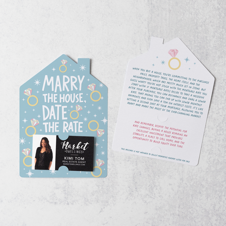 Set of Marry the house, date the rate | Real Estate Mailers | Envelopes Included | M213-M001-AB Mailer Market Dwellings SKY  