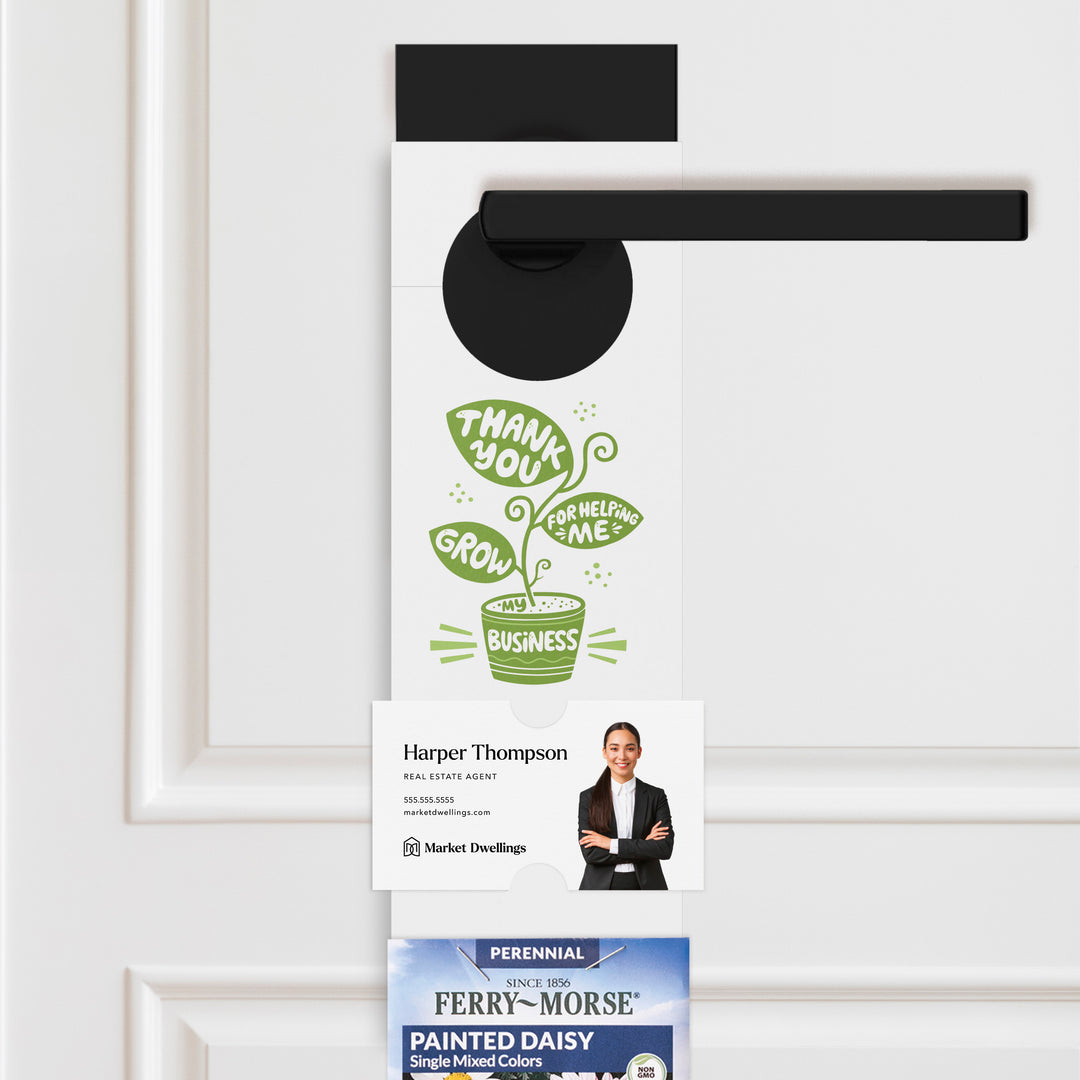 Thank You For Helping Me Grow My Business | Seed Packet Door Hangers | 6-DH003 Door Hanger Market Dwellings