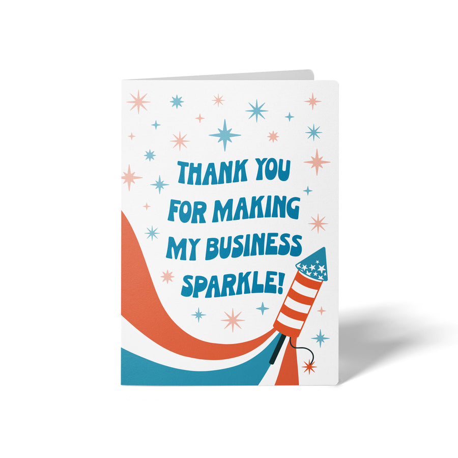 Set of Thank You For Making My Business Sparkle! | 4th Of July Greeting Cards | Envelopes Included | 61-GC001 Greeting Card Market Dwellings