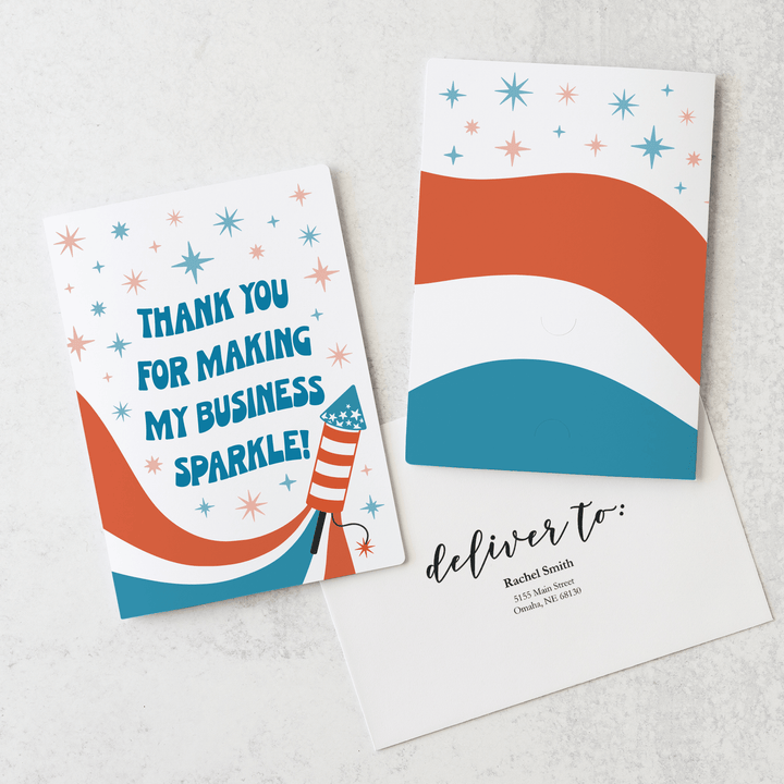Set of Thank You For Making My Business Sparkle! | 4th Of July Greeting Cards | Envelopes Included | 61-GC001 - Market Dwellings