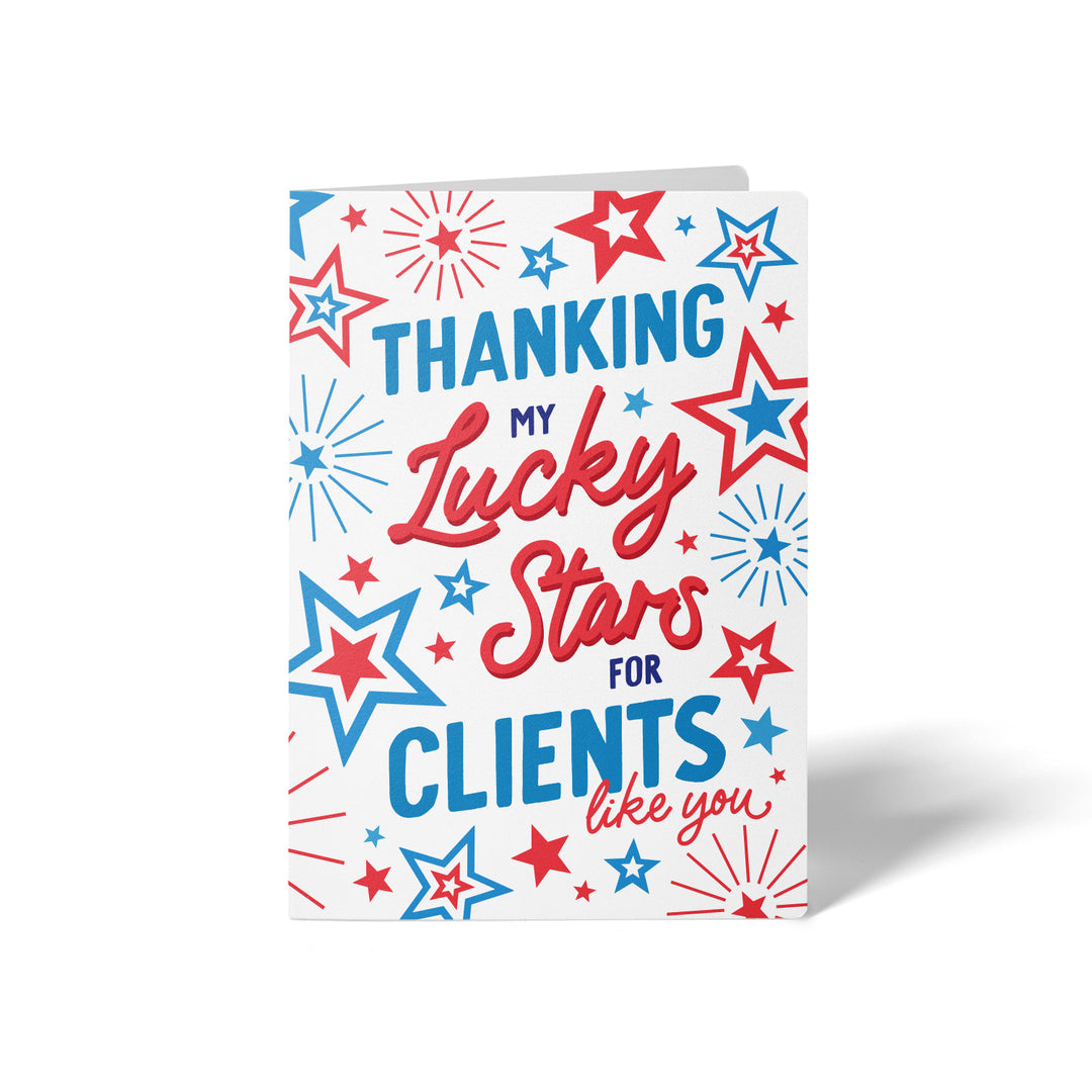 Set of Thanking My Lucky Stars For Clients Like You | 4th Of July Greeting Cards | Envelopes Included | 62-GC001 Greeting Card Market Dwellings