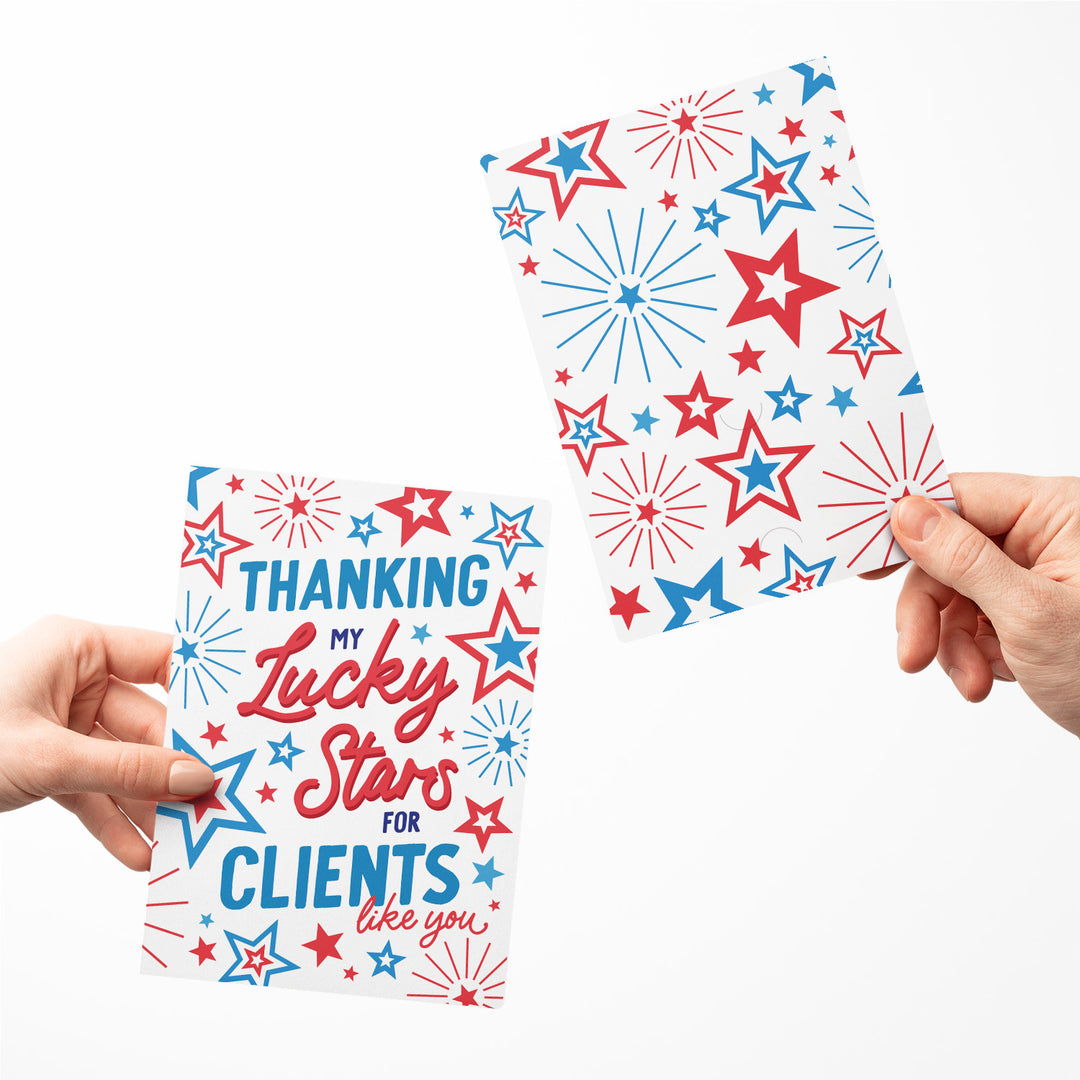 Set of Thanking My Lucky Stars For Clients Like You | 4th Of July Greeting Cards | Envelopes Included | 62-GC001 Greeting Card Market Dwellings