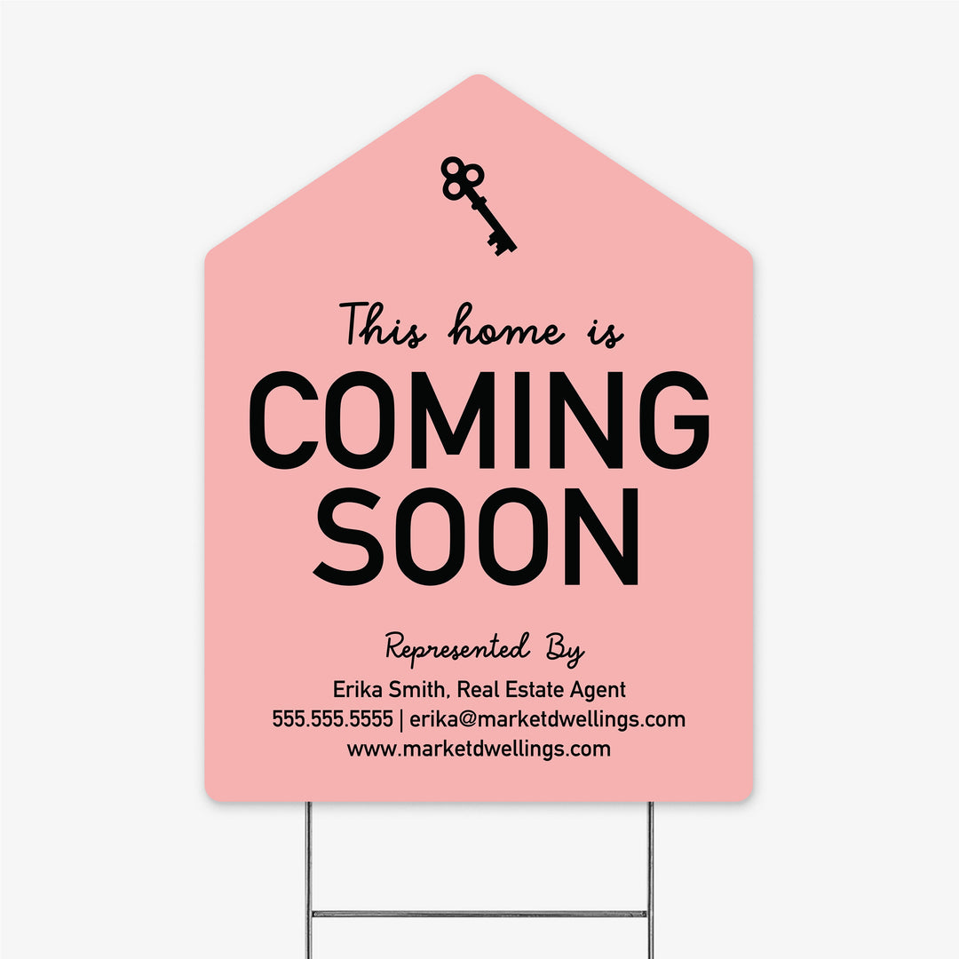 Customizable | Coming Soon Real Estate Yard Sign | Photo Prop | DSY-03-AB Yard Sign Market Dwellings SOFT PINK  