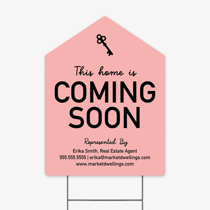 Customizable | Coming Soon Real Estate Yard Sign Yard Sign Market Dwellings SOFT PINK