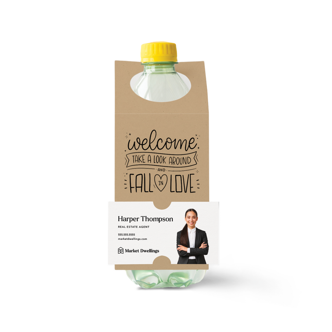 Welcome Take a Look Around and Fall in Love Open House | Bottle Hang Tags Bottle Tag Market Dwellings KRAFT