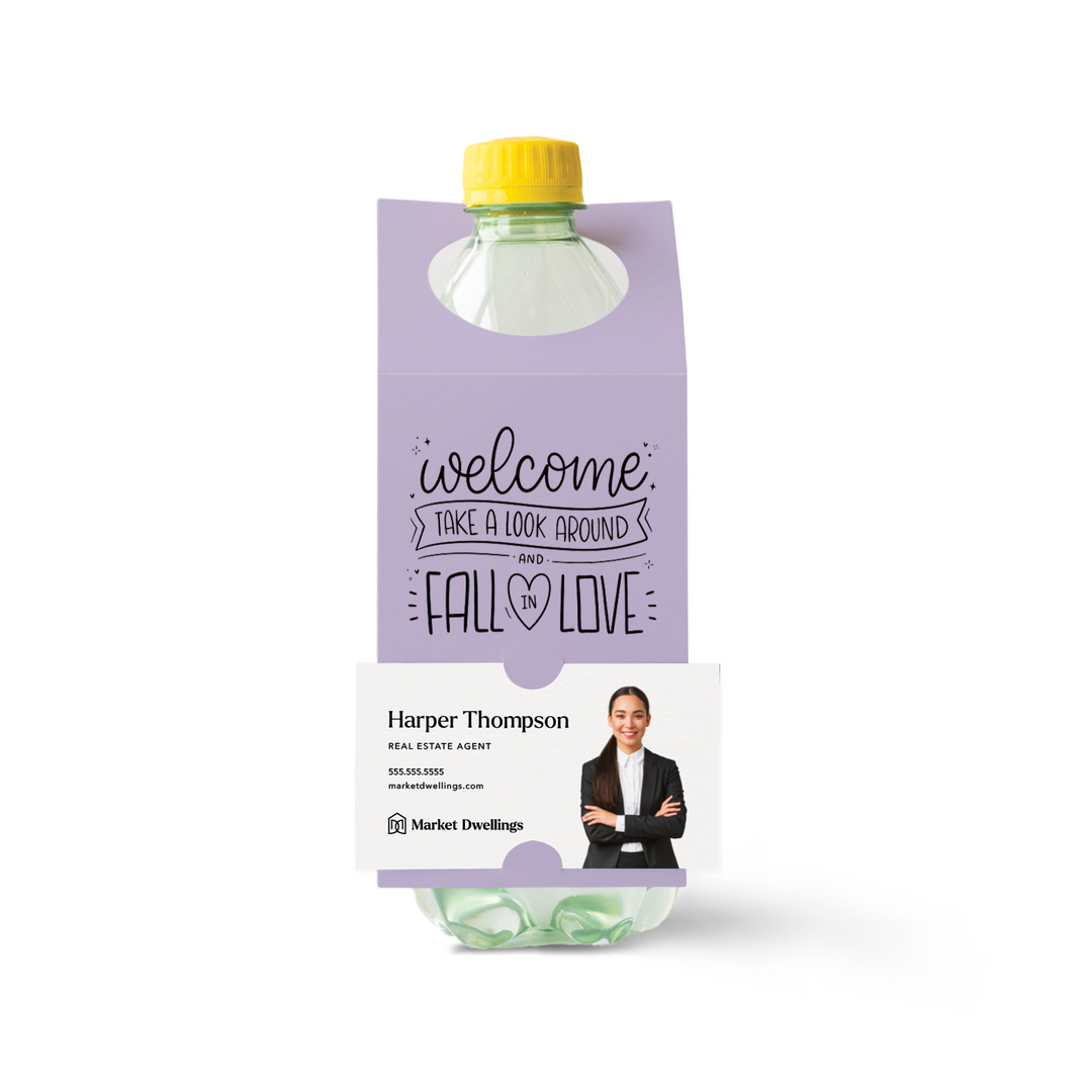 Welcome Take a Look Around and Fall in Love Open House | Bottle Hang Tags Bottle Tag Market Dwellings LIGHT PURPLE