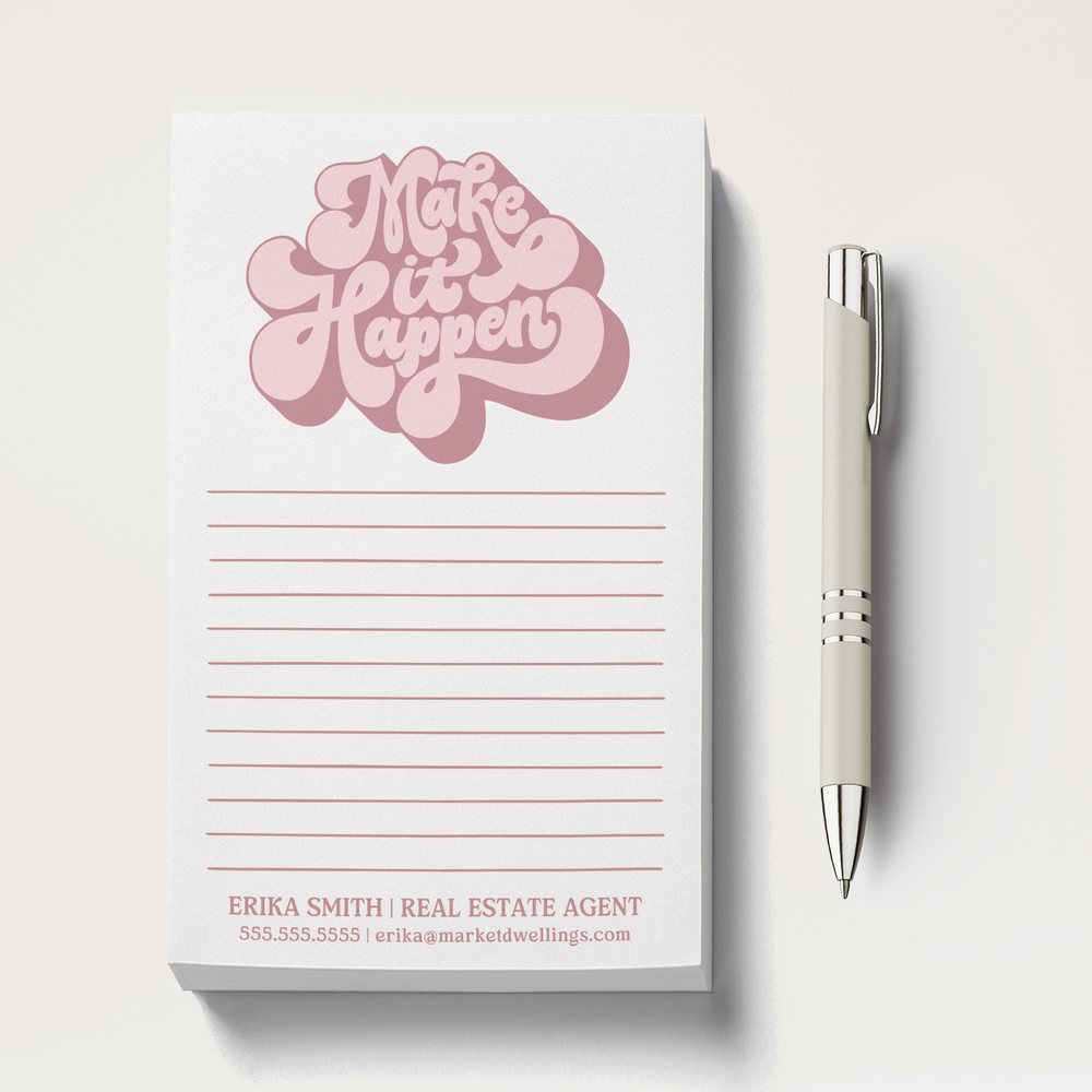 Customizable Make It Happen Notepads Notepad Market Dwellings BLUSH None 12