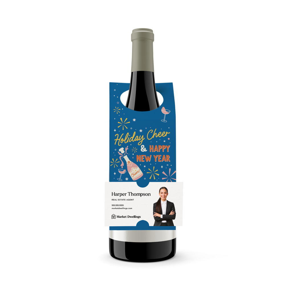 Festive Cheer and Happy New Year | Holiday Bottle Hang Tags Bottle Tag Market Dwellings