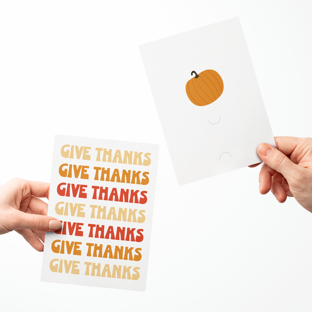 Set of Give Thanks | Thanksgiving Greeting Cards | Envelopes Included Greeting Card Market Dwellings