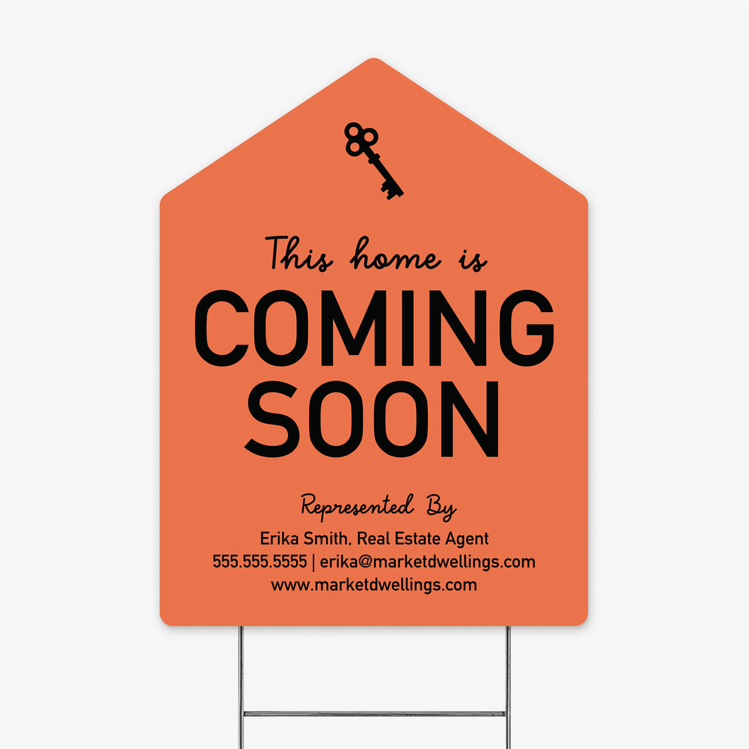 Customizable | Coming Soon Real Estate Yard Sign Yard Sign Market Dwellings SUNRISE ORANGE