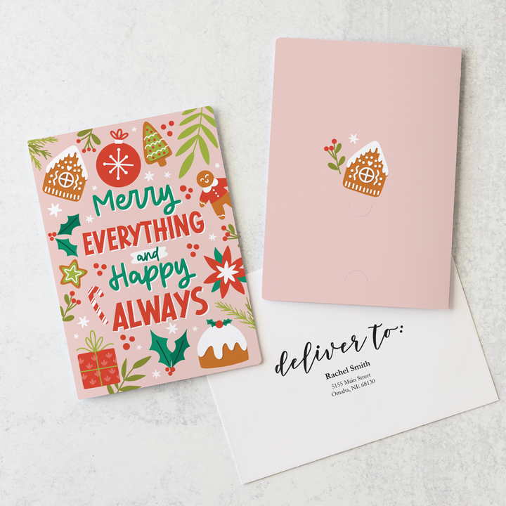Set of Merry Everything and Happy Always | Christmas Greeting Cards | Envelopes Included | 91-GC001