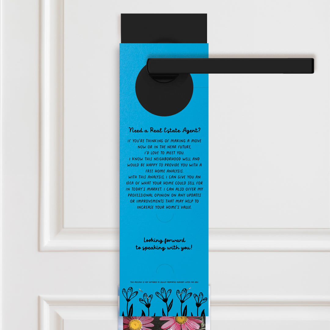 The Real Estate Market Is Blooming! | Spring Door Hangers | 8-DH003 Door Hanger Market Dwellings