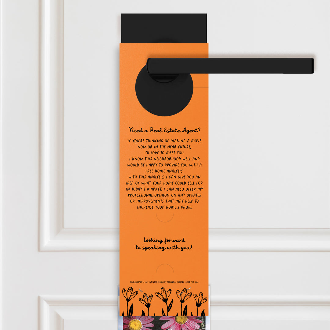 The Real Estate Market Is Blooming! | Spring Door Hangers | 8-DH003 Door Hanger Market Dwellings