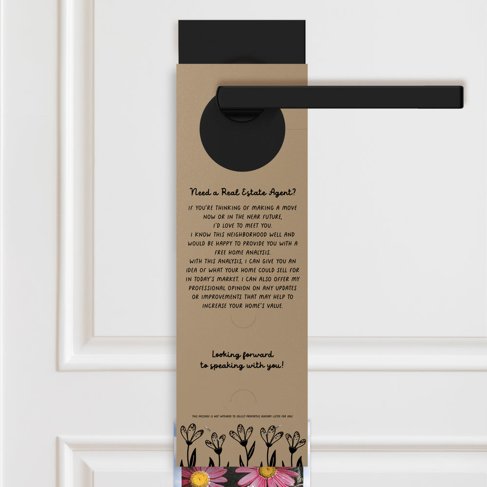 The Real Estate Market Is Blooming! | Spring Door Hangers | 8-DH003 Door Hanger Market Dwellings