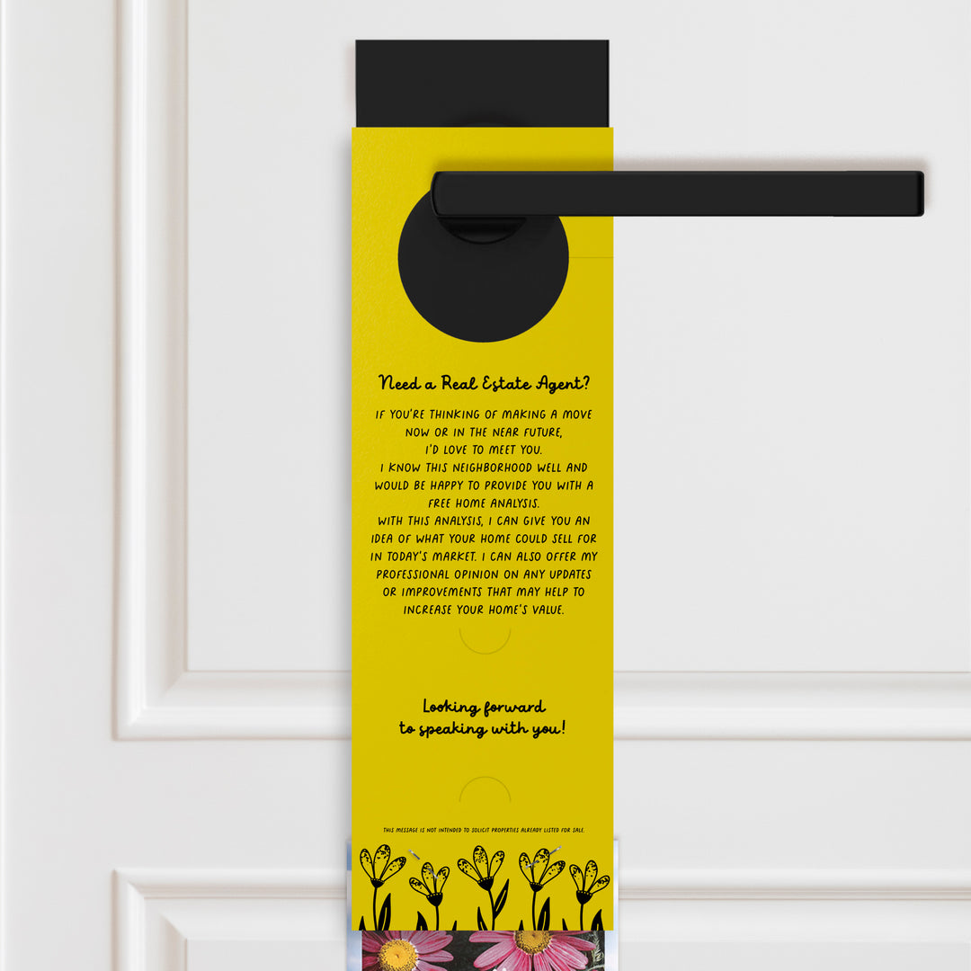 The Real Estate Market Is Blooming! | Spring Door Hangers | 8-DH003 Door Hanger Market Dwellings