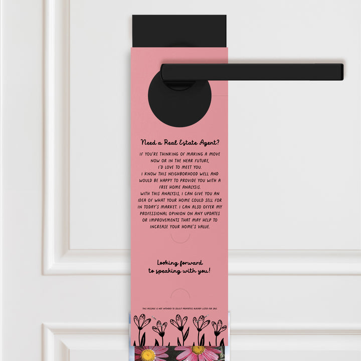 The Real Estate Market Is Blooming! | Spring Door Hangers | 8-DH003 Door Hanger Market Dwellings