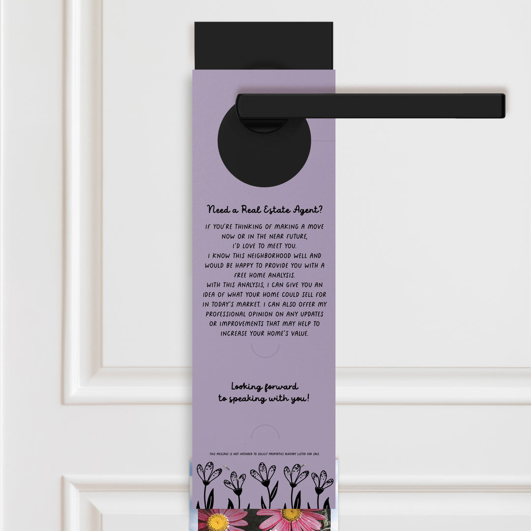 The Real Estate Market Is Blooming! | Spring Door Hangers | 8-DH003 Door Hanger Market Dwellings