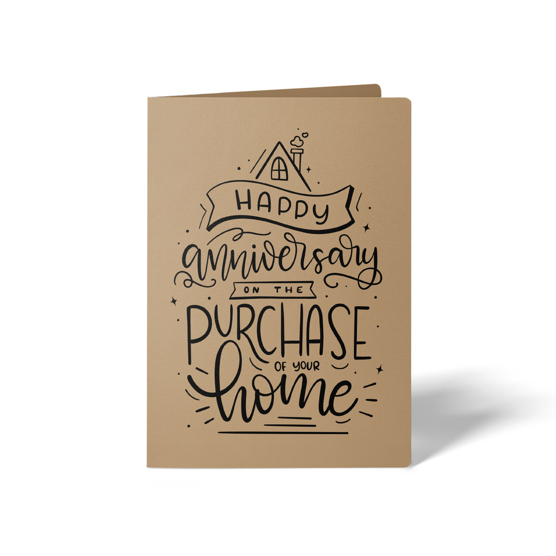 Set of Happy Anniversary on the Purchase of Your Home Greeting Cards | Envelopes Included Greeting Card Market Dwellings KRAFT