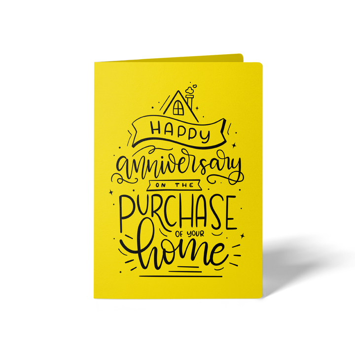 Set of Happy Anniversary on the Purchase of Your Home Greeting Cards | Envelopes Included Greeting Card Market Dwellings LEMON